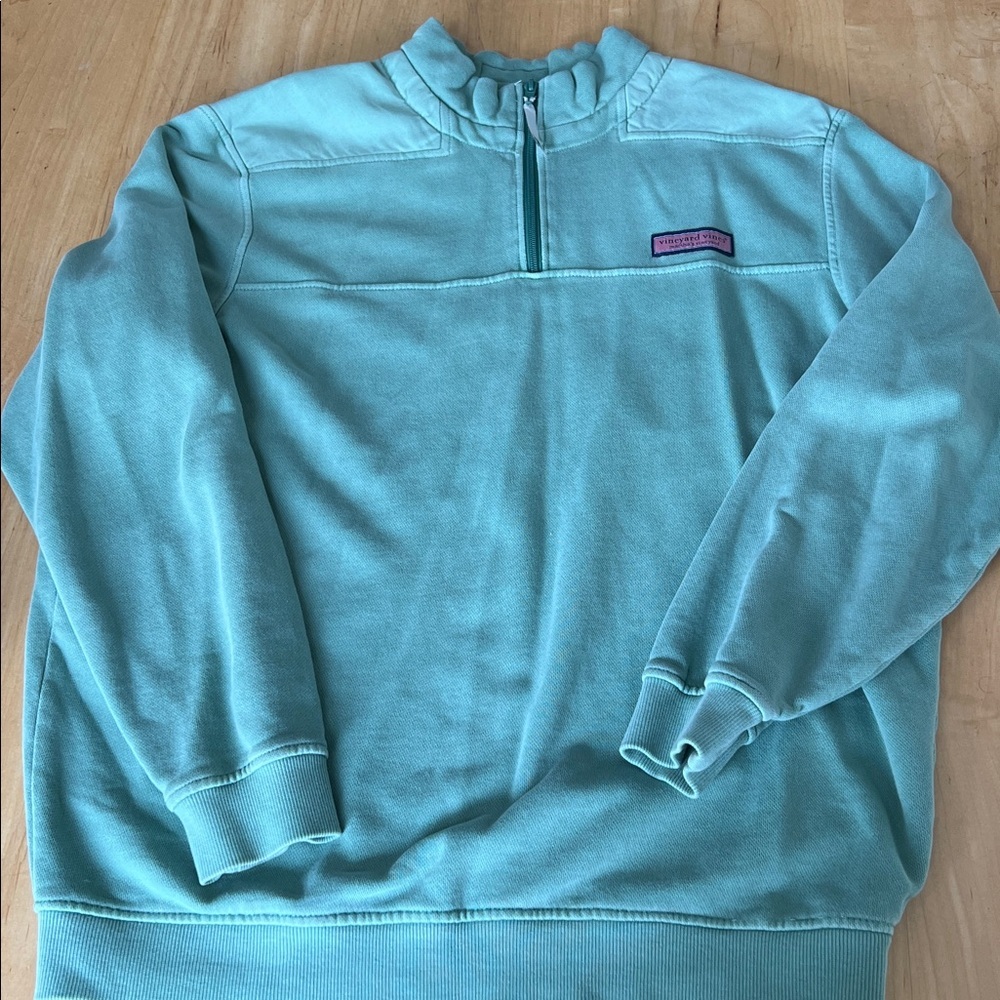 Vineyard Vines Aqua Zip-Up Sweater